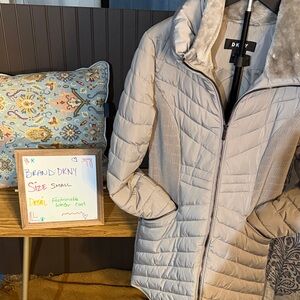 DKNY Winter Coat | Shape-Fitting, Long, Full Zip | Sm